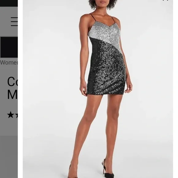 Express Sequins Slip Mini Dress - Picture 6 of 7